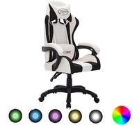 VIDAXL - Sedia Da Gaming Con Luci A Led Rgb Bianca E Nera In Similpelle