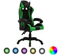VIDAXL - Sedia Da Gaming Con Luci A Led Rgb Verde E Nera In Similpelle