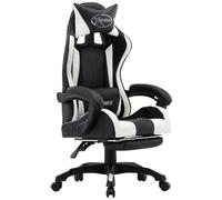 VIDAXL - Sedia Da Gaming Con Poggiapiedi Bianca E Nera In Similpelle