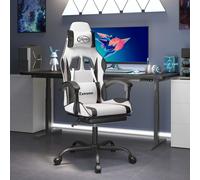 vidaXL Sedia da Gaming con Poggiapiedi Bianco e Nero in Similpelle