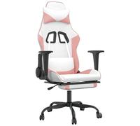 VIDAXL - Sedia Da Gaming Con Poggiapiedi Bianco E Rosa In Similpelle