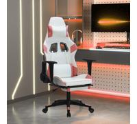 vidaXL Sedia da Gaming con Poggiapiedi Bianco e Rosa in Similpelle