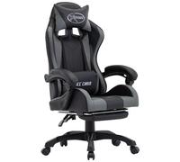 VIDAXL - Sedia Da Gaming Con Poggiapiedi Grigia E Nera In Similpelle