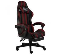 vidaXL Sedia da Gaming con Poggiapiedi in Pelle Sintetica Nero/Rosso Rosso