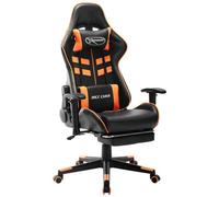 VIDAXL - Sedia da Gaming con Poggiapiedi Nera e Arancione in Similpelle
