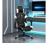 vidaXL Sedia da Gaming con Poggiapiedi Nero e Bianco in Similpelle