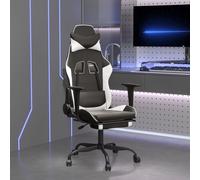 vidaXL Sedia da Gaming con Poggiapiedi Nero e Bianco in Similpelle