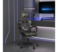 vidaXL Sedia da Gaming con Poggiapiedi Nero e Mimetico in Similpelle