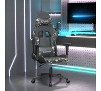 vidaXL Sedia da Gaming con Poggiapiedi Nero e Mimetico in Similpelle
