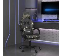 vidaXL Sedia da Gaming con Poggiapiedi Nero e Mimetico in Similpelle