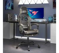vidaXL Sedia da Gaming con Poggiapiedi Nero e Mimetico in Similpelle