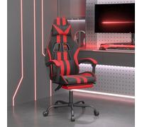 vidaXL Sedia da Gaming con Poggiapiedi Nero e Rosso in Similpelle