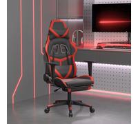 vidaXL Sedia da Gaming con Poggiapiedi Nero e Rosso in Similpelle