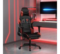 vidaXL Sedia da Gaming con Poggiapiedi Nero e Rosso Vino in Similpelle