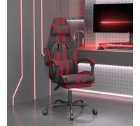 vidaXL Sedia da Gaming con Poggiapiedi Nero e Rosso Vino in Similpelle