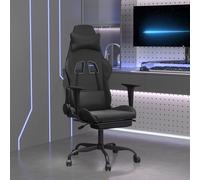 vidaXL Sedia da Gaming con Poggiapiedi Nero in Similpelle