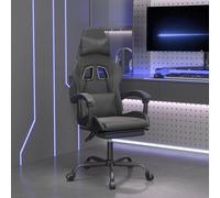 vidaXL Sedia da Gaming con Poggiapiedi Nero in Similpelle