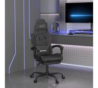vidaXL Sedia da Gaming con Poggiapiedi Nero in Similpelle