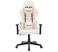 VidaXL Sedia da gaming Cumbre con altezza regolabile con poggiatesta Bianco/Rosa