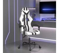 vidaXL Sedia da Gaming Girevole Bianco e Nero in Similpelle