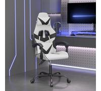 vidaXL Sedia da Gaming Girevole Bianco e Nero in Similpelle