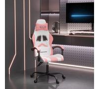 vidaXL Sedia da Gaming Girevole Bianco e Rosa in Similpelle