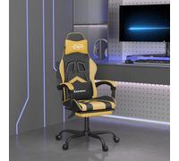 vidaXL Sedia da Gaming Girevole con Poggiapiedi Nero e Oro Similpelle