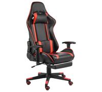 vidaXL Sedia da Gaming Girevole con Poggiapiedi Rossa in PVC