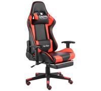 VIDAXL - Sedia da Gaming Girevole con Poggiapiedi Rossa in PVC
