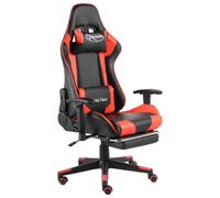 vidaXL Sedia da Gaming Girevole con Poggiapiedi Rossa in PVC