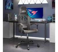 vidaXL Sedia da Gaming Girevole Nera e Grigia in Similpelle