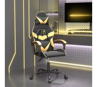 vidaXL Sedia da Gaming Girevole Nera e Oro in Similpelle