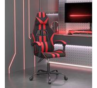 vidaXL Sedia da Gaming Girevole Nera e Rossa in Similpelle