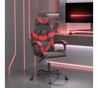 vidaXL Sedia da Gaming Girevole Nera e Rossa in Similpelle