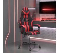 vidaXL Sedia da Gaming Girevole Nera e Rossa in Similpelle