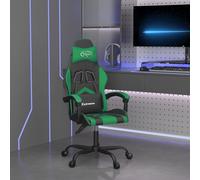 vidaXL Sedia da Gaming Girevole Nera e Verde in Similpelle