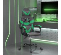 vidaXL Sedia da Gaming Girevole Nera e Verde in Similpelle