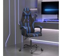 vidaXL Sedia da Gaming Girevole Nero e Blu in Similpelle