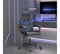 vidaXL Sedia da Gaming Girevole Nero e Blu in Similpelle
