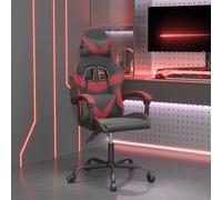 vidaXL Sedia da Gaming Girevole Nero e Rosso Vino in Similpelle