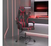 vidaXL Sedia da Gaming Girevole Nero e Rosso Vino in Similpelle