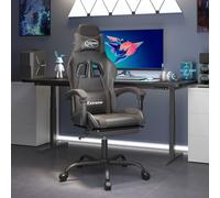 vidaXL Sedia da Gaming Girevole Poggiapiedi Nero e Grigio Similpelle
