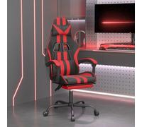 vidaXL Sedia da Gaming Girevole Poggiapiedi Nero e Rosso Similpelle