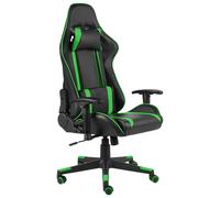 vidaXL Sedia da Gaming Girevole Verde in PVC