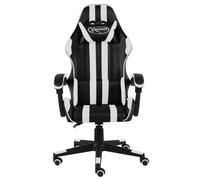 vidaXL Sedia da Gaming Louren, Similpelle, Ergonomica, Reclinabile, 35x41cm, Bianca e Nera