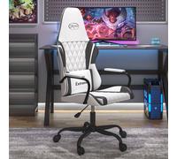 vidaXL Sedia da Gaming Massaggiante Bianco e Nero in Similpelle