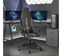 vidaXL Sedia da Gaming Massaggiante Mimetico e Nero in Similpelle