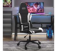 vidaXL Sedia da Gaming Massaggiante Nera e Bianca in Similpelle