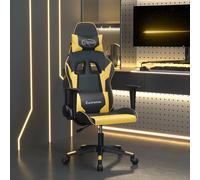 vidaXL Sedia da Gaming Massaggiante Nero e Oro in Similpelle