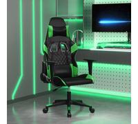 vidaXL Sedia da Gaming Massaggiante Nero e Verde in Similpelle